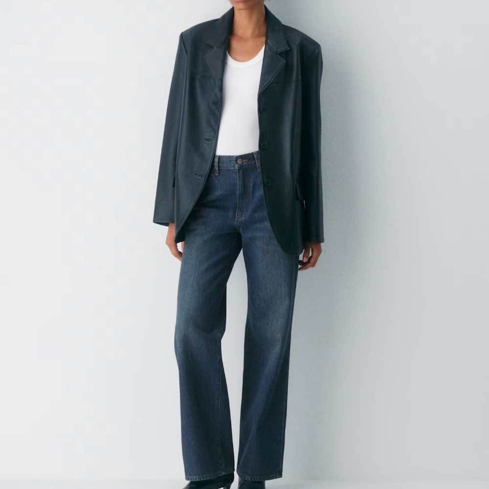 Aritzia Dark Blue Wide Leg Jeans